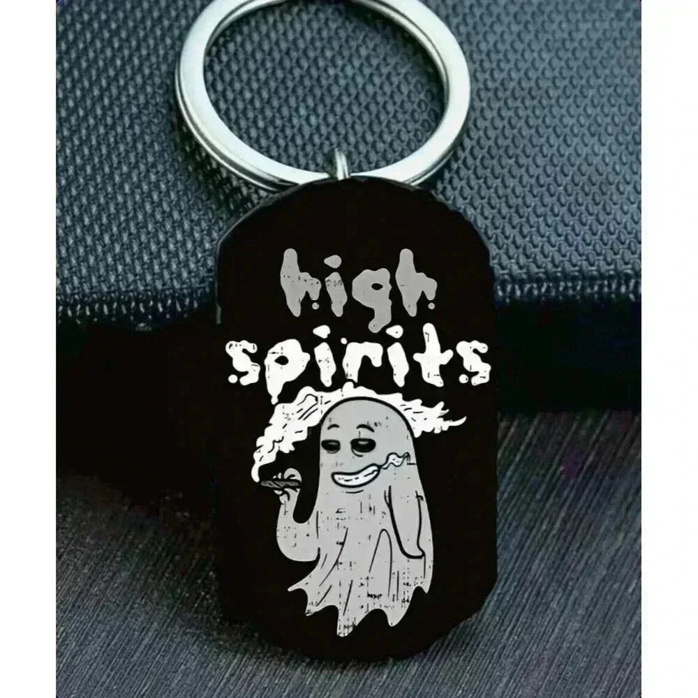 Ghost Boo Hot Funny High Spirit Funny Happy Laugh Cute Keychain